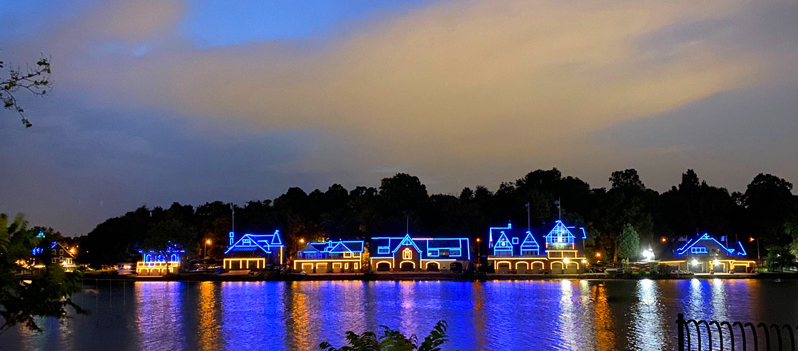 Boathouse Row in Blue and Gold